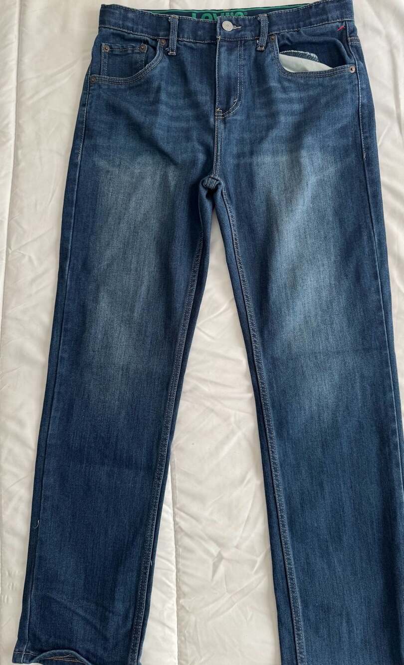 RIPPED STRAIGHT FIT JEANS - Blue